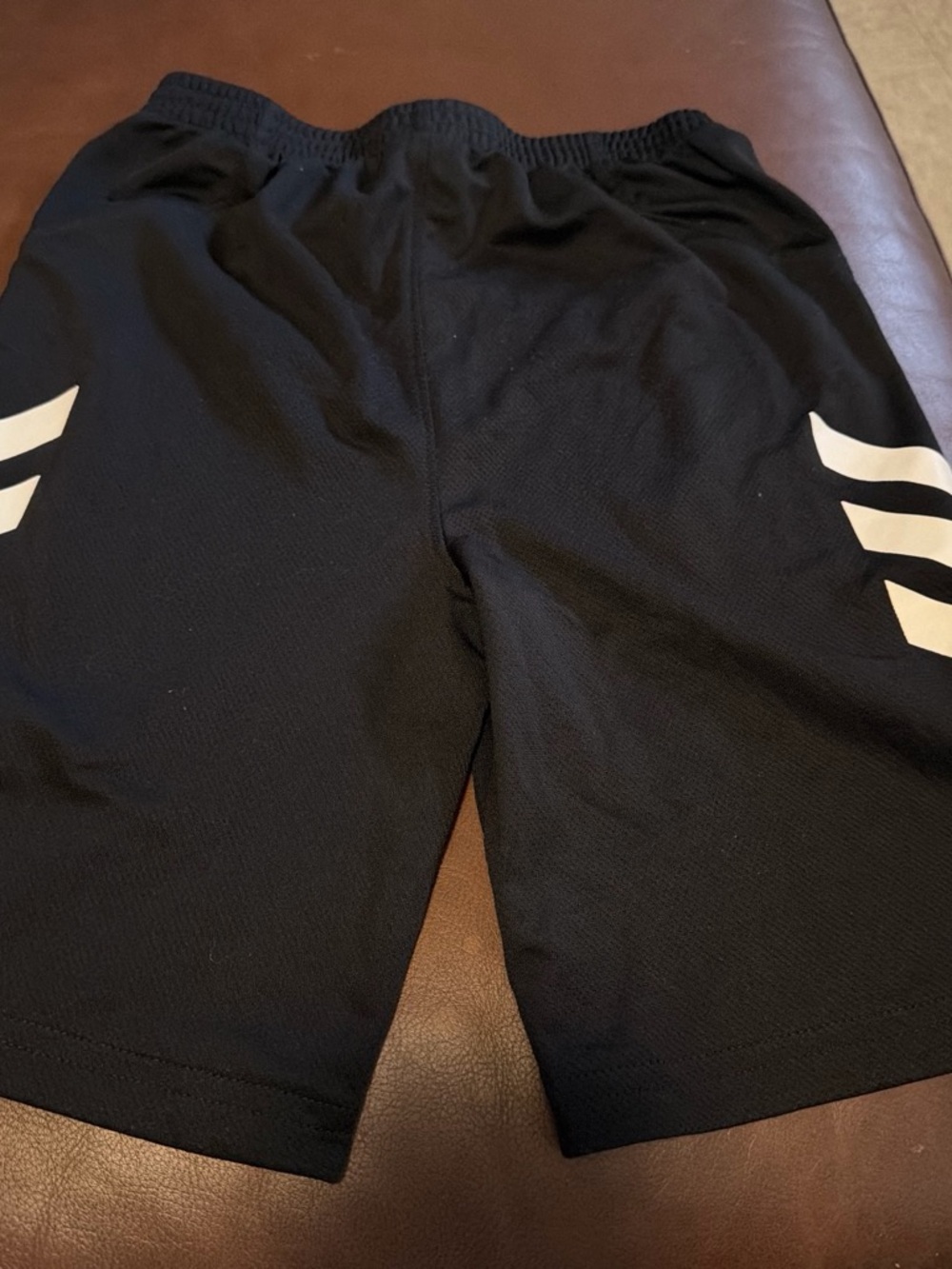 Black Men’s Athletic Shorts with White Stripe Accent